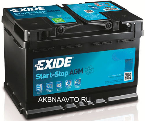 Аккумулятор автомобильный EXIDE Start Stop AGM EK1050 6СТ-105А/ч