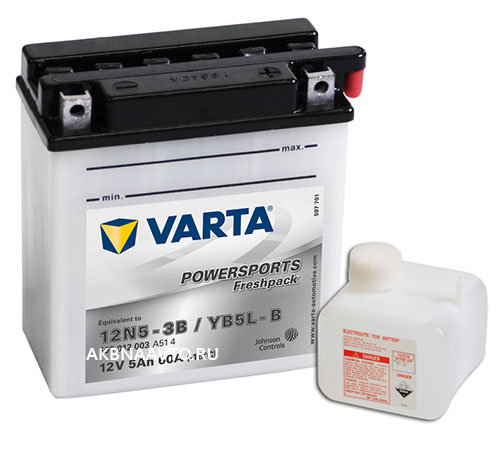 Аккумулятор для мотоцикла VARTA Funstart Freshpack Варта 12N5-3B YB5L-B