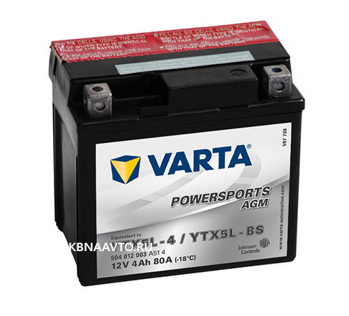 Аккумулятор для мотоцикла VARTA Funstart AGM Варта YTX5L-4 YTX5L-BS