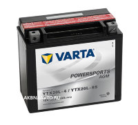 Аккумулятор для мотоцикла VARTA Funstart AGM Варта YTX20L-4 YTX20L-BS